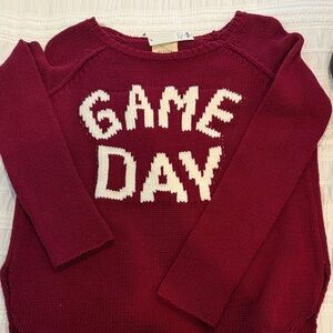 Francesca's Collections Burgundy 'Game Day' Sweater